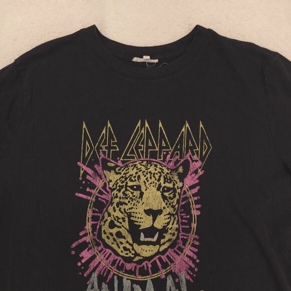 Def Leppard Band Graphic Short Sleeve Crew Neck Shirt Womens Size XL Black - Picture 1 of 8